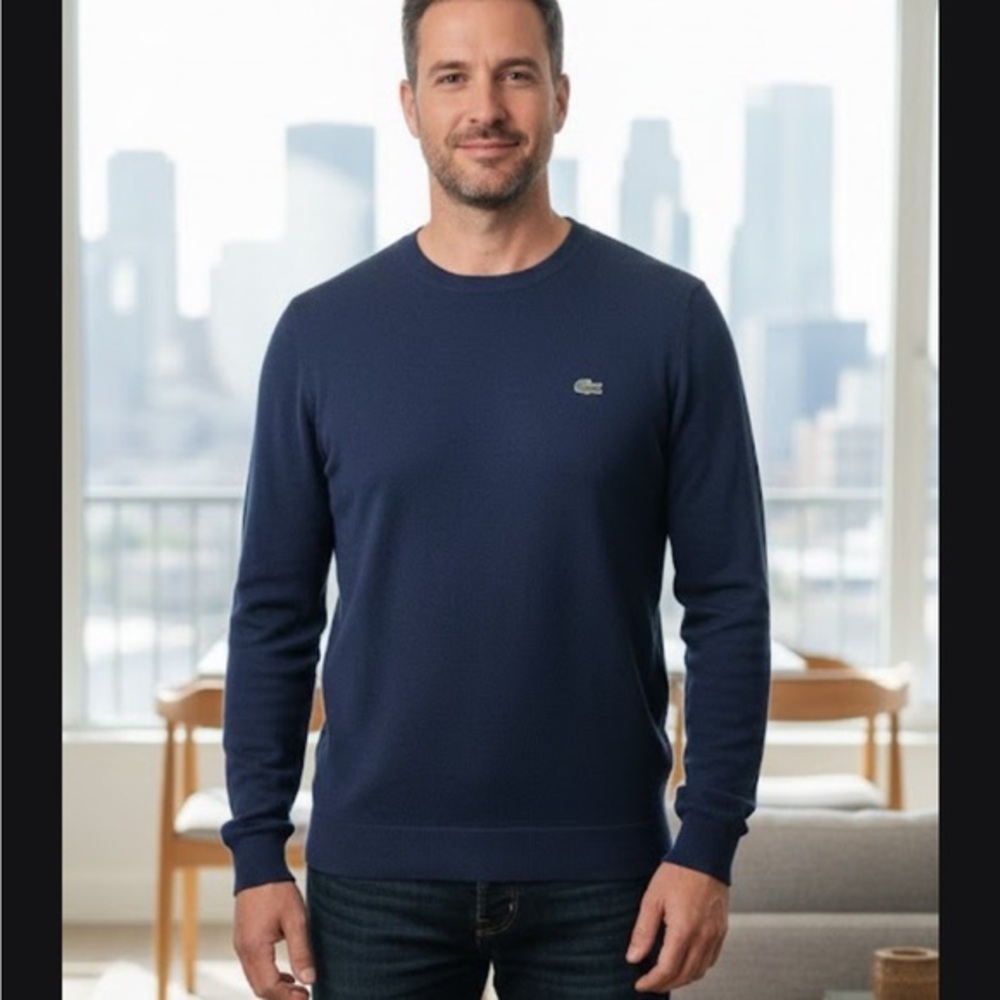 Lacoste Dark Blue Crew Neck Sweater